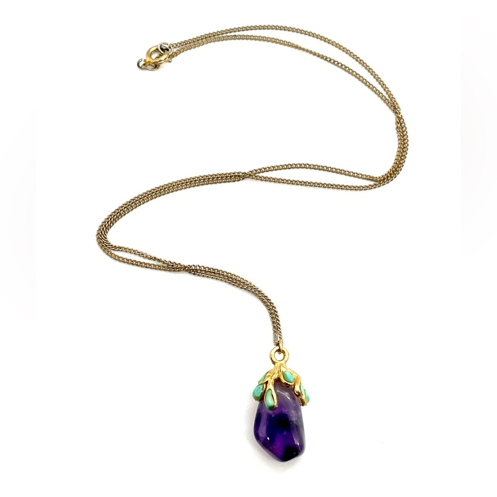 Amethyst Necklace with Turquoise Accents